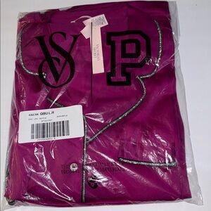 New Victoria's Secret Satin Shine Rhinestone Pajama Set Berrylicious Purple Sz L